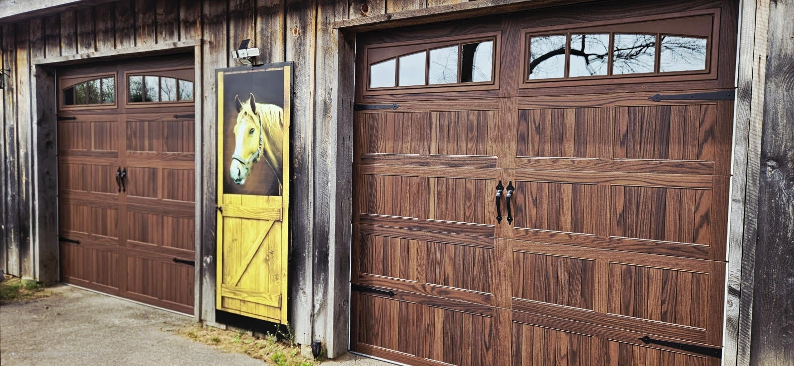 custom wooden garage door installation in somers ct